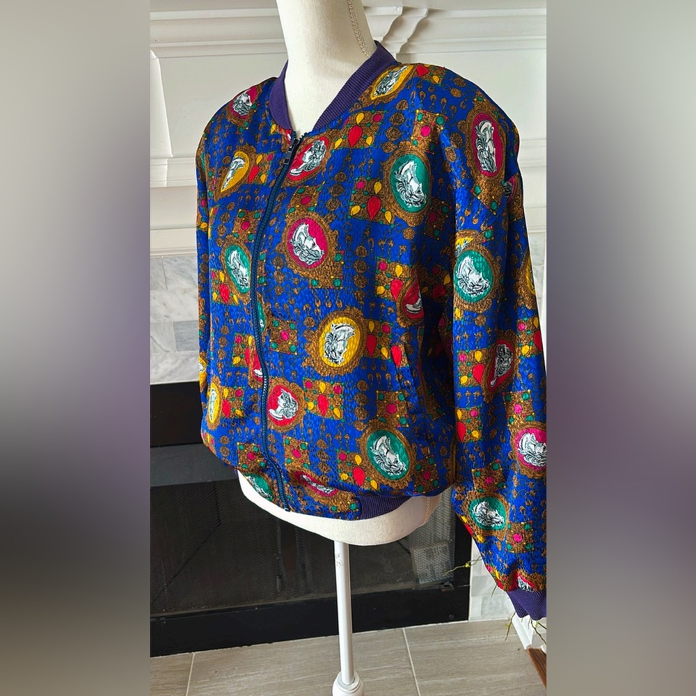 Colorful Patterned Bomber Jacket - Picture 2 of 4